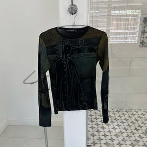 Cop. Copine Mesh Long Sleeve Top